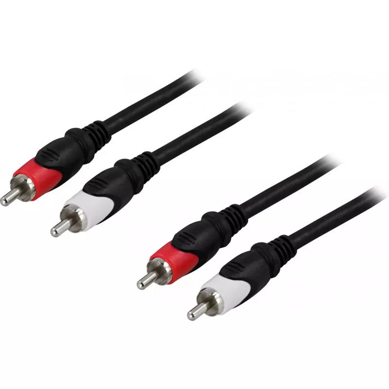 deltaco Audio cable, 2xRCA ma - ma, 10m