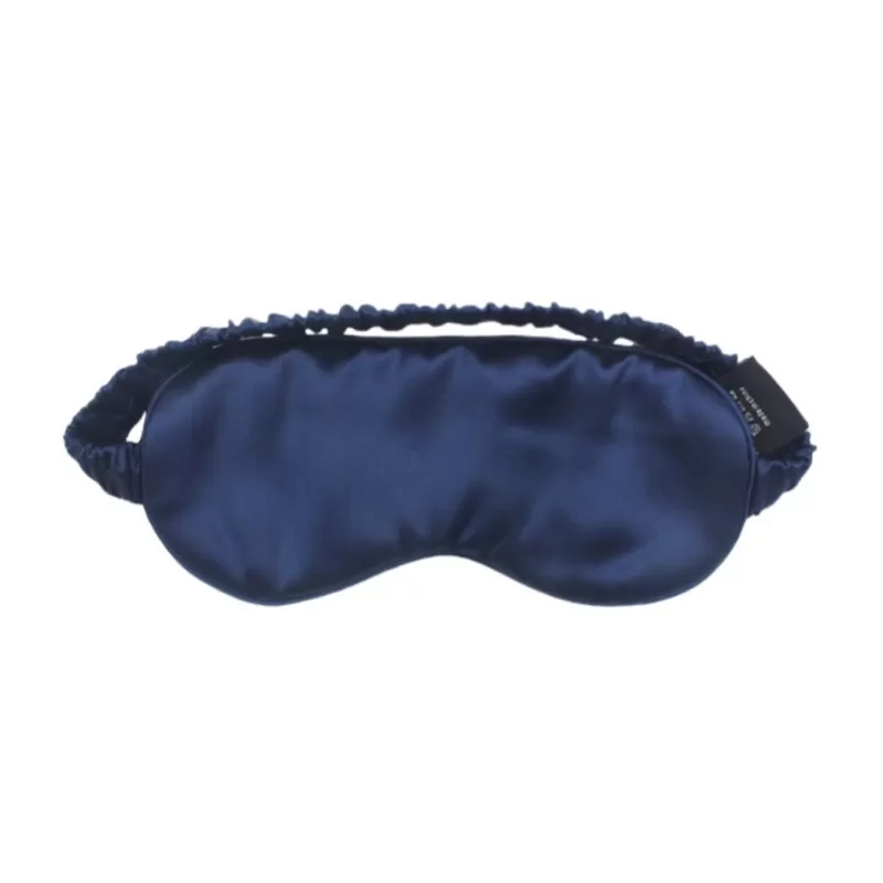 INF Lyxig sidensömnmask för bättre sömn Marinblå