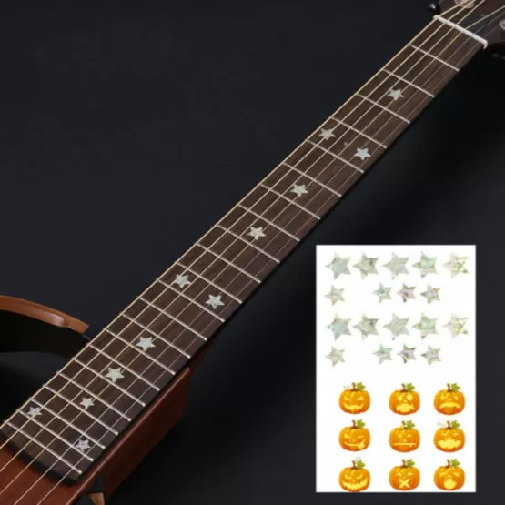 INF Gitarrinlägg Klistermärken - Greppbrädemarkörer för akustiska och elektriska gitarrer Modell 8