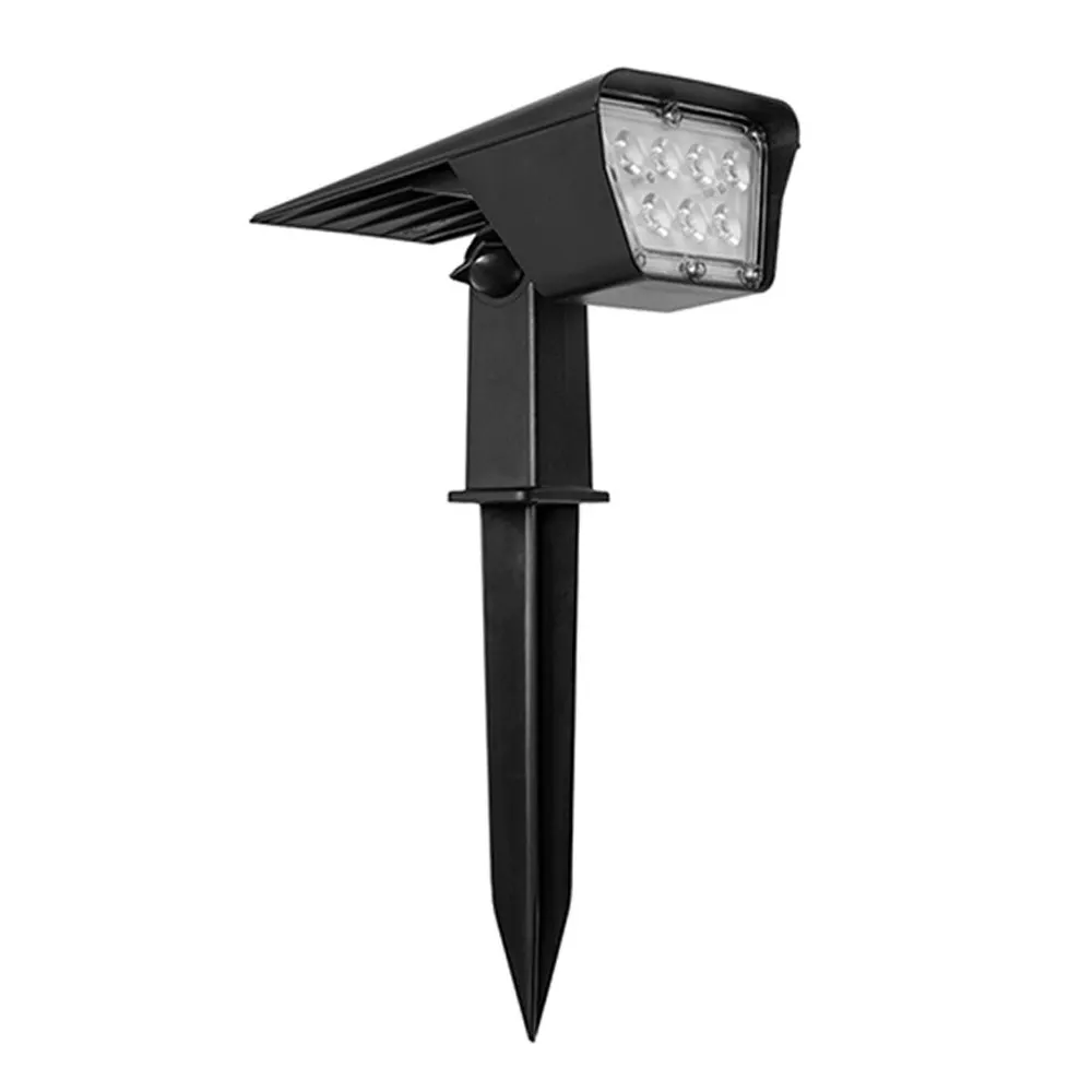 INF Solcellslampa markspjut eller väggmontering Svart