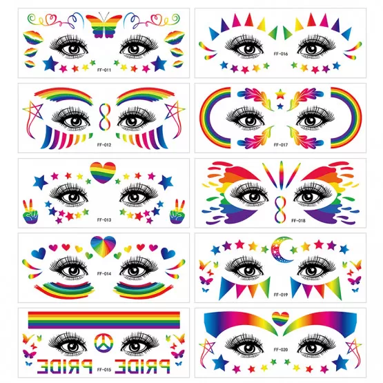 INF Hippie Tillfälliga Tatueringar (Set med 10) B