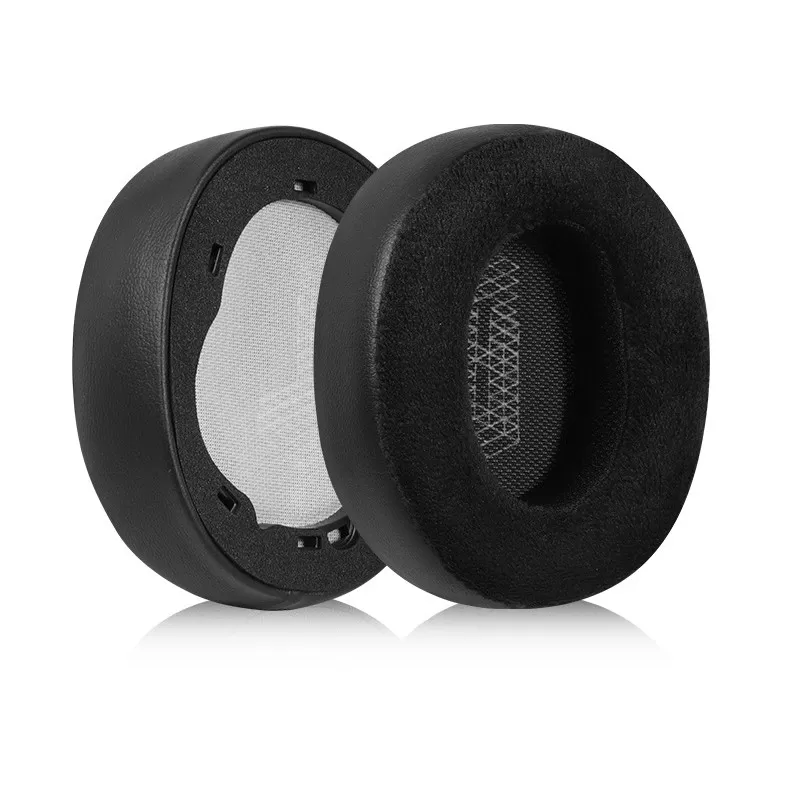 INF Ersättningsöronkuddar för JBL LIVE 650BTNC, svart läder och sammet, med klämmor