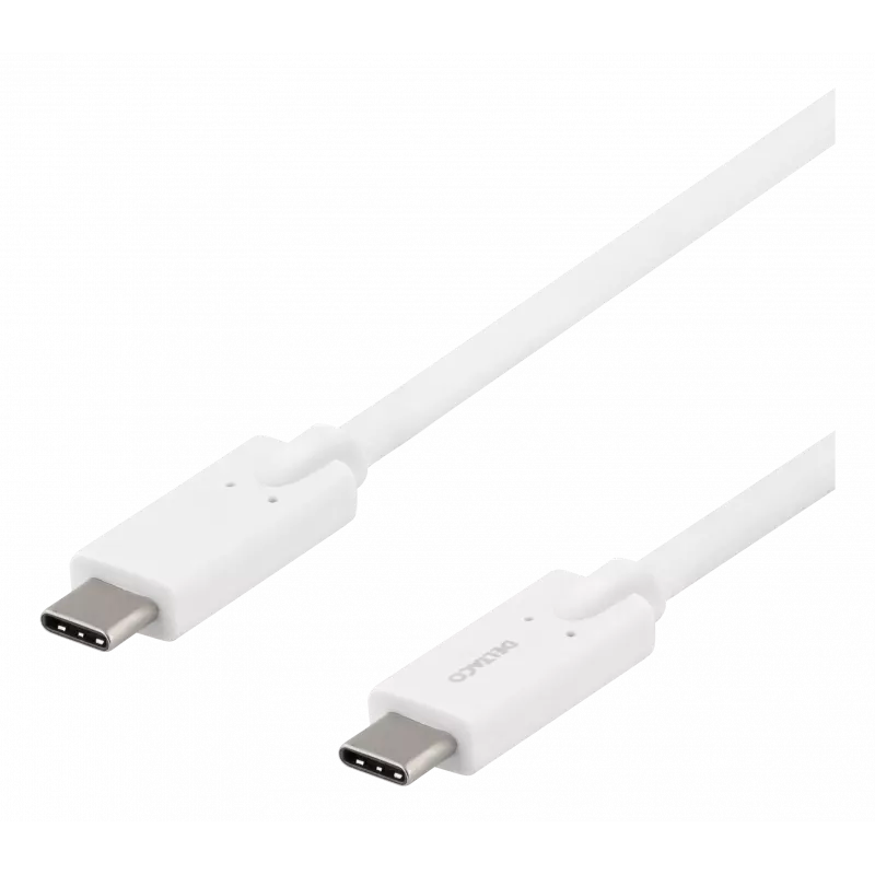 deltaco USB-C - USB-C cable, 5Gbit/s, 5A, 2M, white