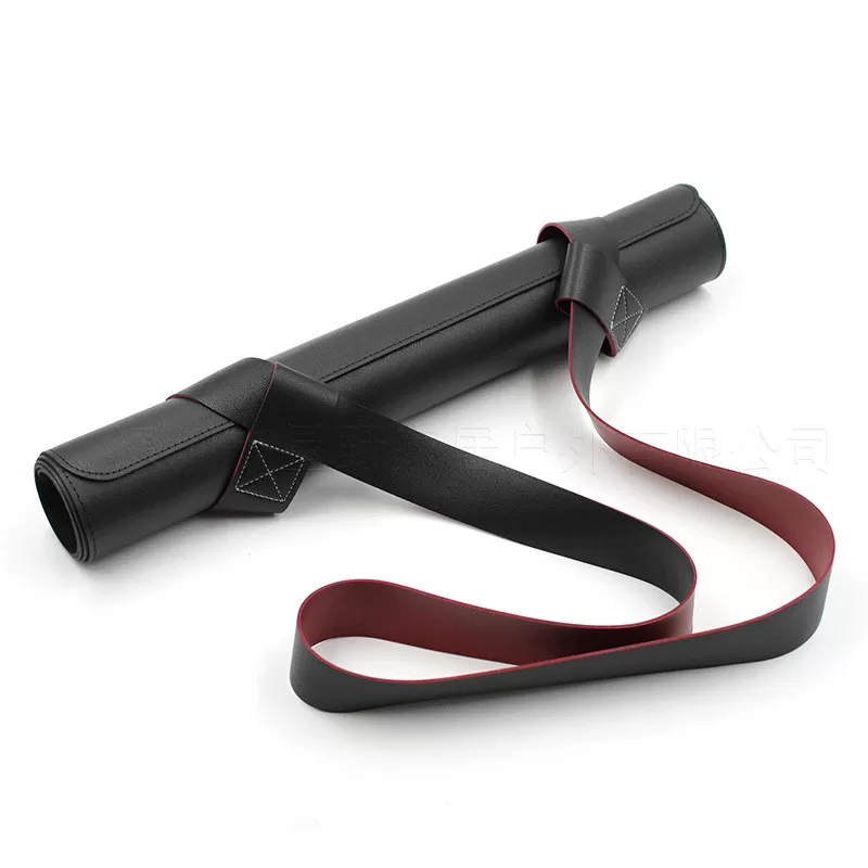 INF Yogamattarem - Bärrem i PU-läder, 180 cm lång Svart