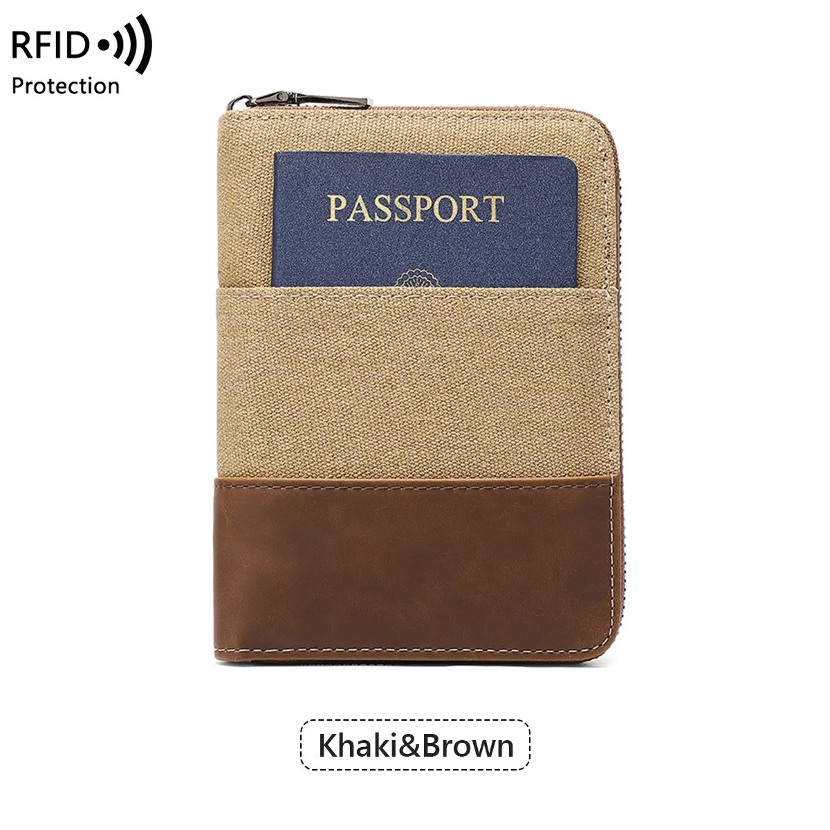 INF RFID-blockerande passfodral och reseplånbok Mörkbrun