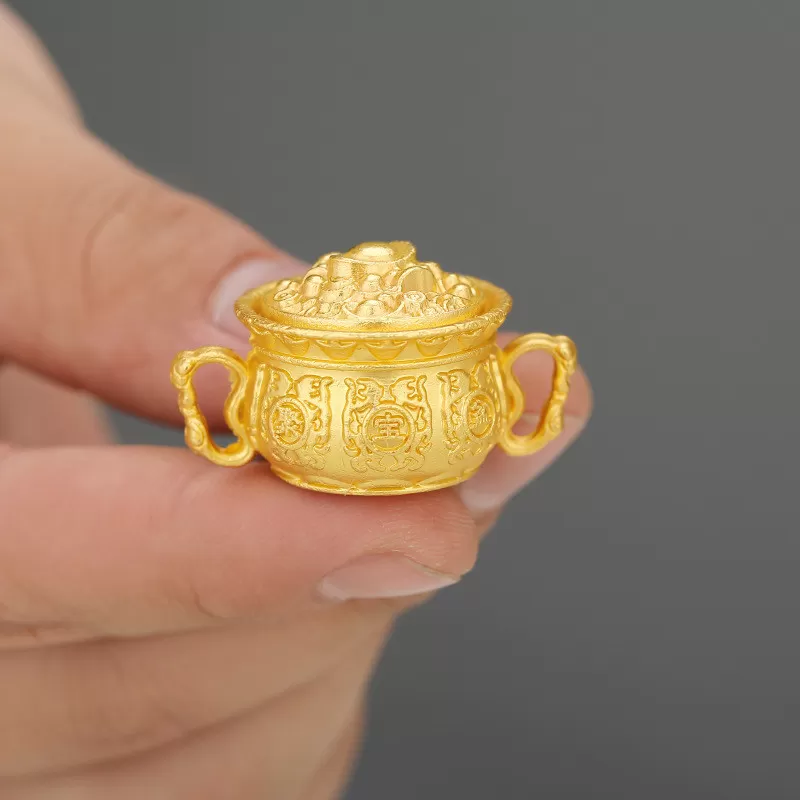 INF Lyckobringande nyckelring med kinesisk zodiakens förmögenhetskruka och Pixiu-amulett Modell 4