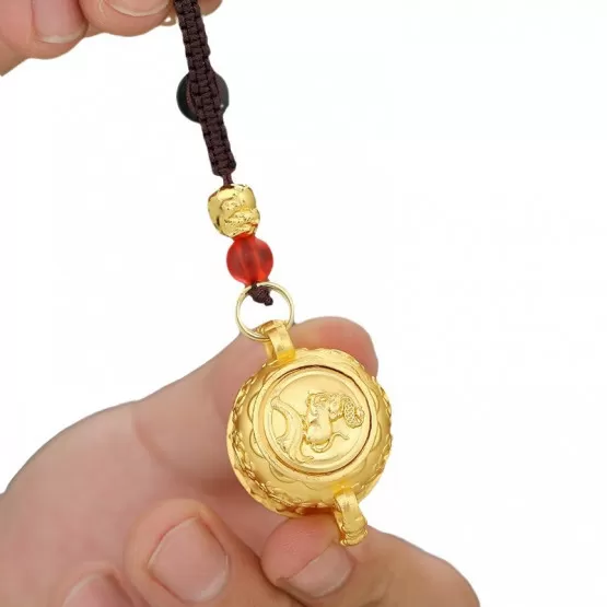 INF Lyckobringande nyckelring med kinesisk zodiakens förmögenhetskruka och Pixiu-amulett Modell 11