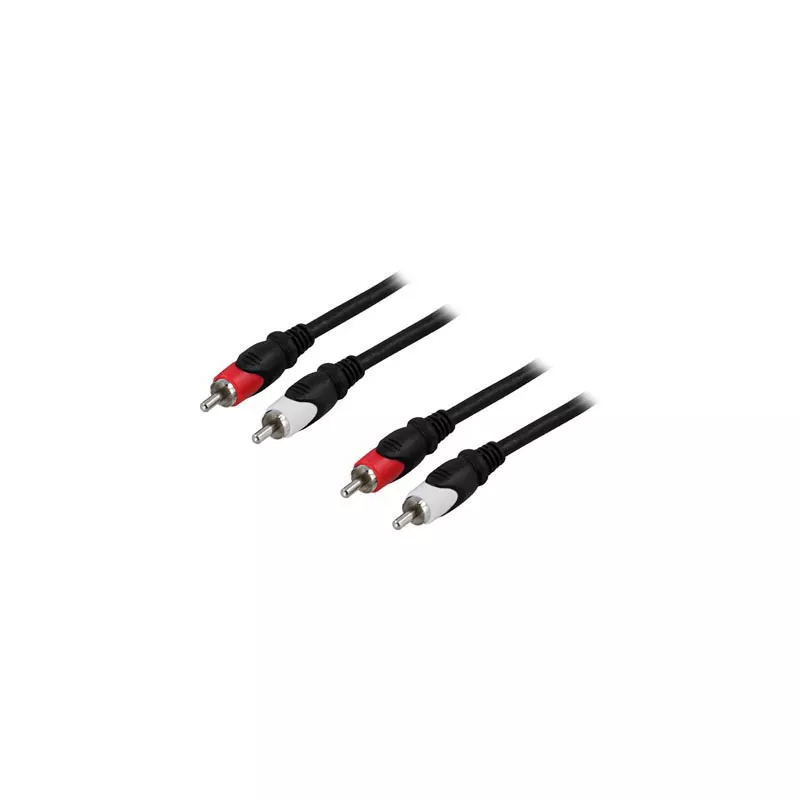 deltaco Audio cable, 2xRCA ma - ma, 1m