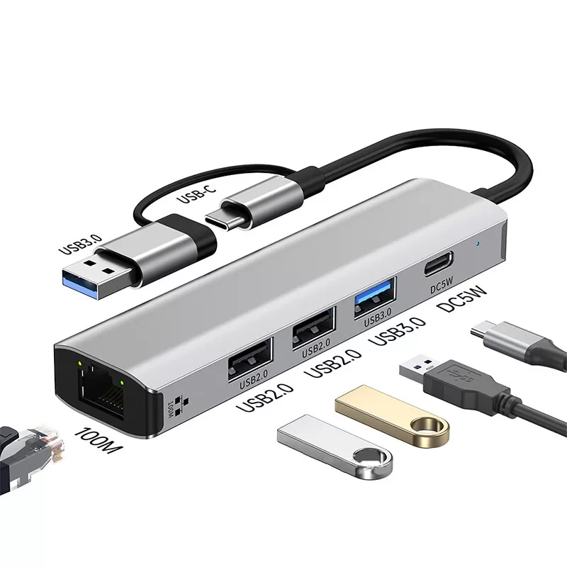 INF 5-i-2 multifunktionell hubb med Gigabit Ethernet-adapter