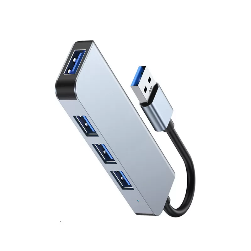 INF Höghastighets USB 3.0-hubb med 4 portar - Elegant aluminiumdesign