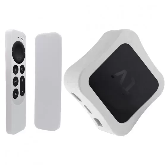 INF Silikonfodral för Apple TV 4K (2021) fjärrkontroll Vit