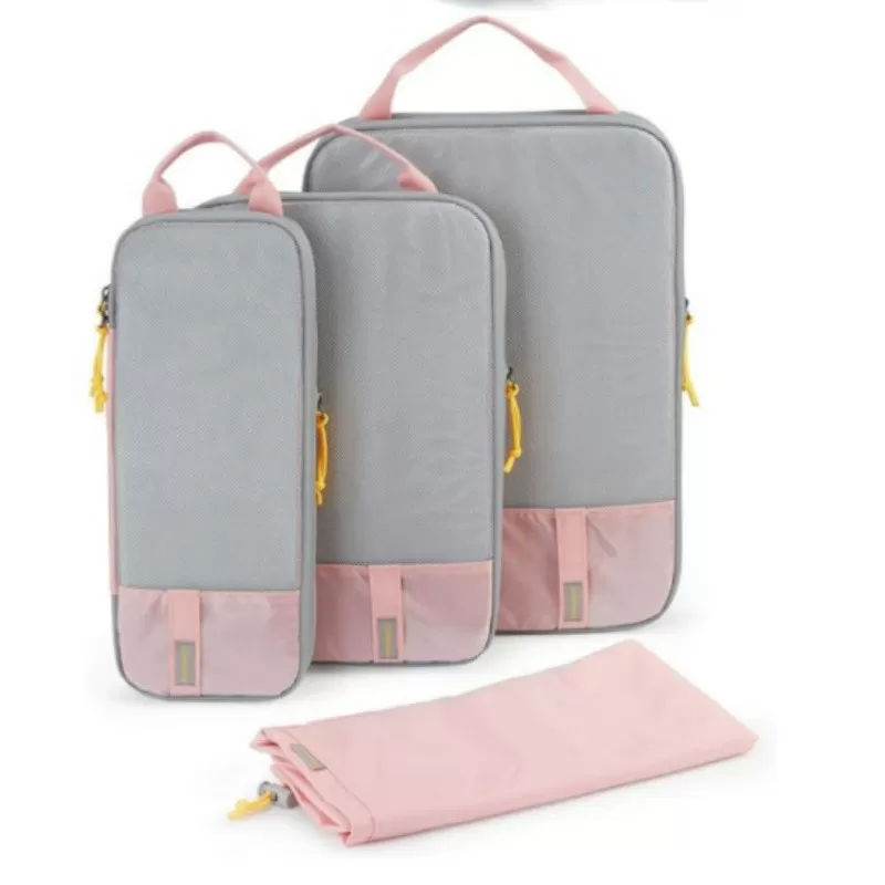INF Set med 3 packkuber för resor Rosa