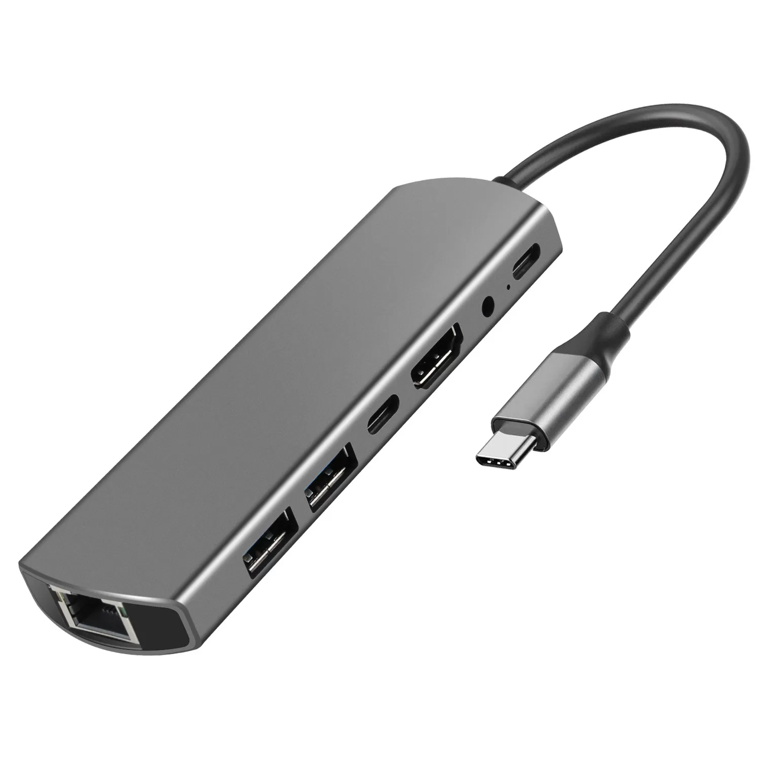 INF 7-i-1 USB-C-hubb med HDMI, Ethernet och PD-laddning