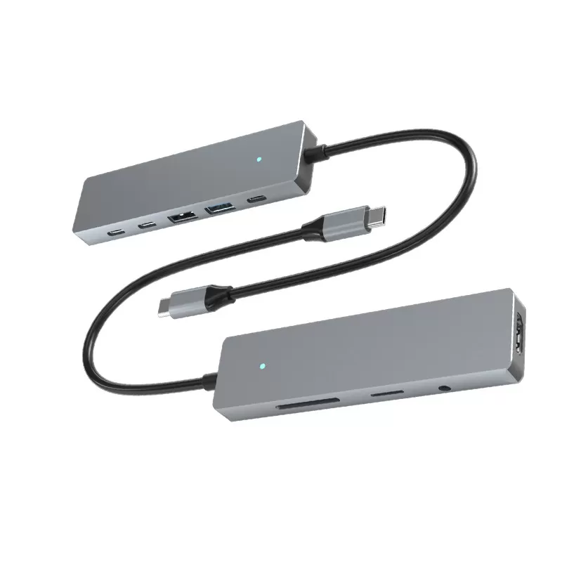 INF 9-i-1 USB-C-hubb med HDMI, PD-laddning och SD/TF-kortläsare