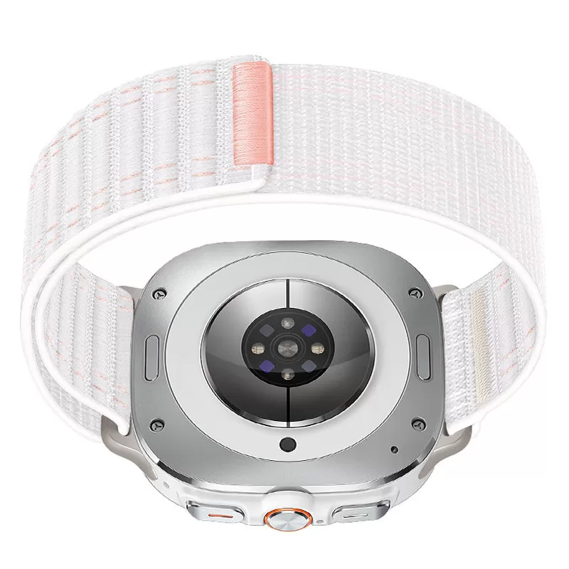 INF Nylonflätad klockarmband för Samsung Galaxy Watch Ultra - Rosa Vit
