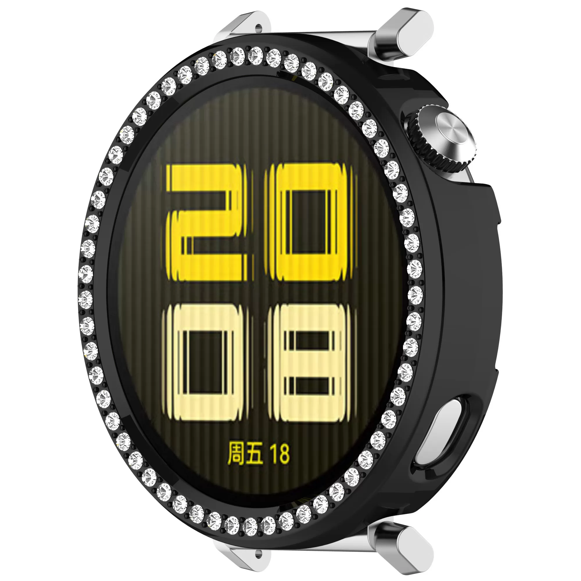 INF Huawei Watch GT5 Pro 42mm Skyddsfodral med Strassdetaljer Svart