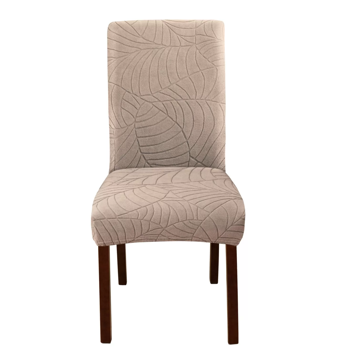 INF Stretchiga Stolsöverdrag för Matplats, Mjukt Lövjacquardskydd Beige