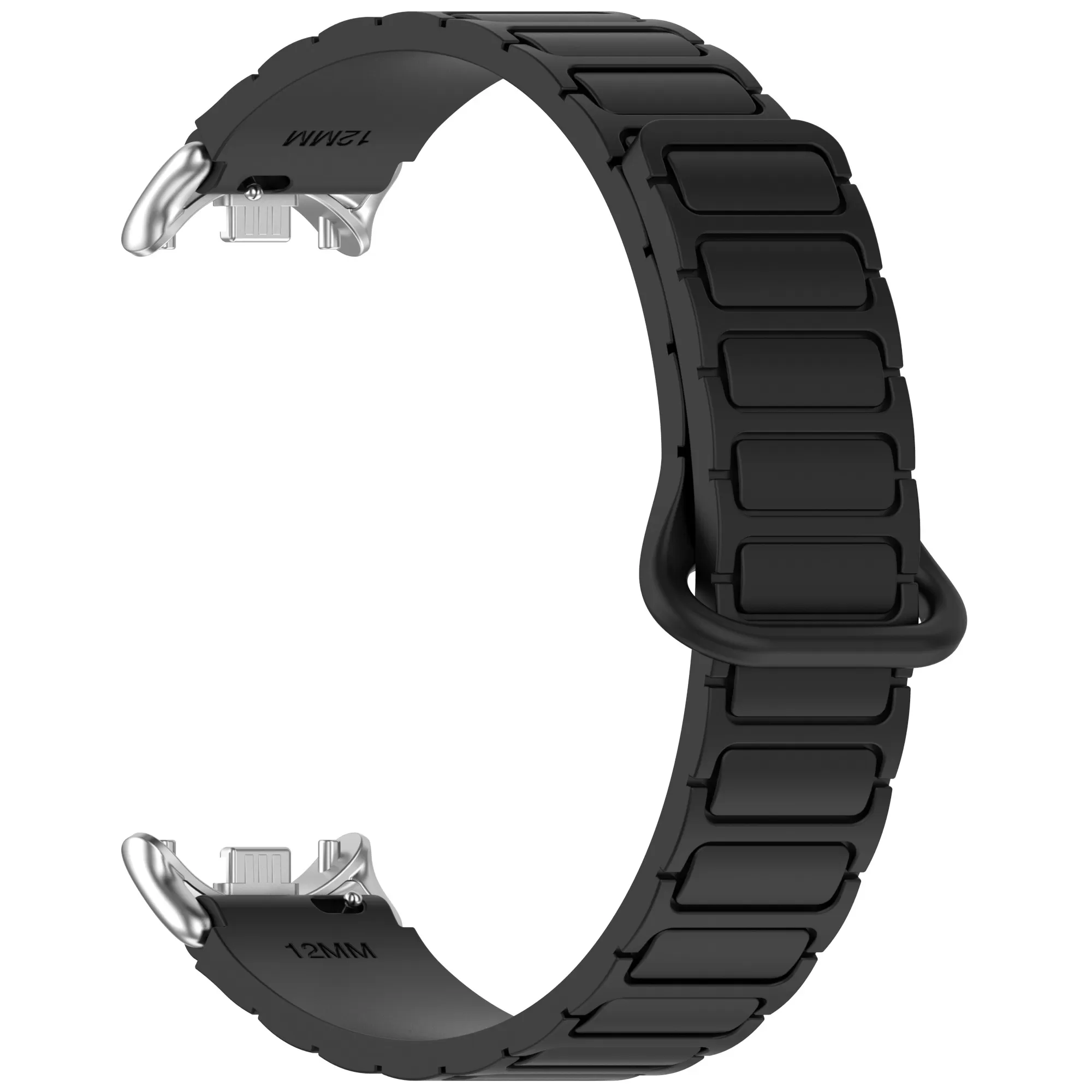 INF 12MM magnetiskt silikonarmband för Xiaomi Mi Band 8/9 Svart