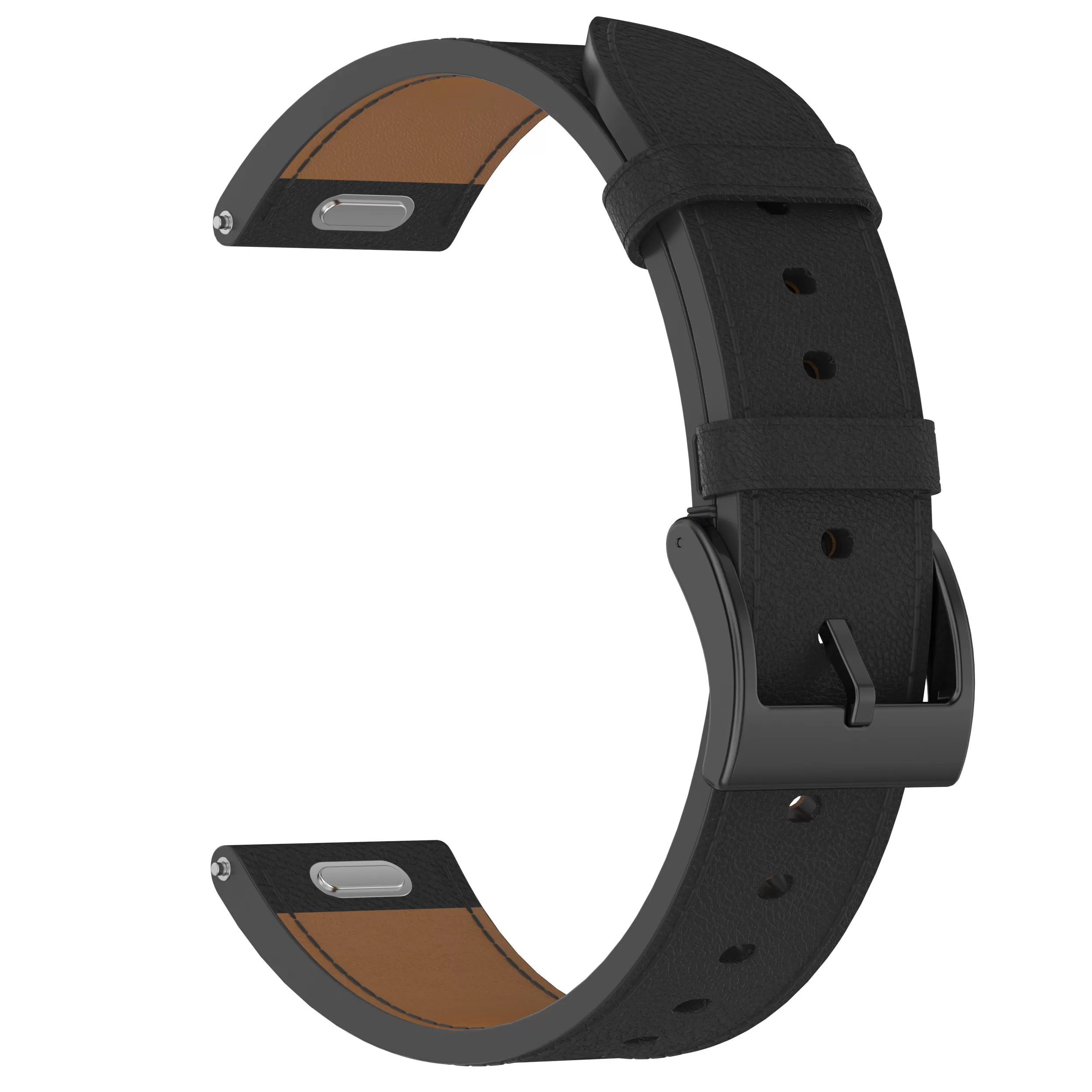 INF Äkta läderarmband för Huawei GT5 Svart 22 mm