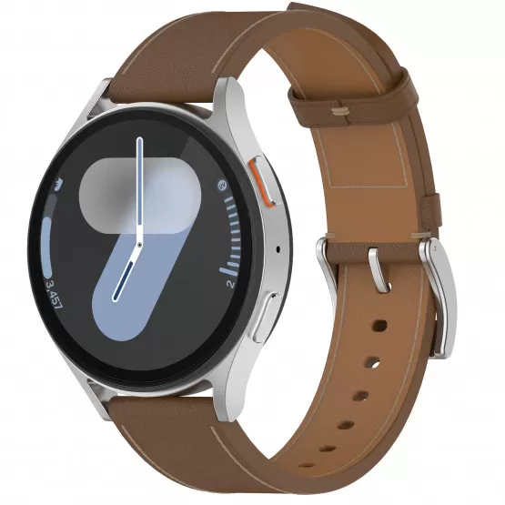 INF Armband i äkta Läder för Samsung Watch 4 5 6 7 Brun