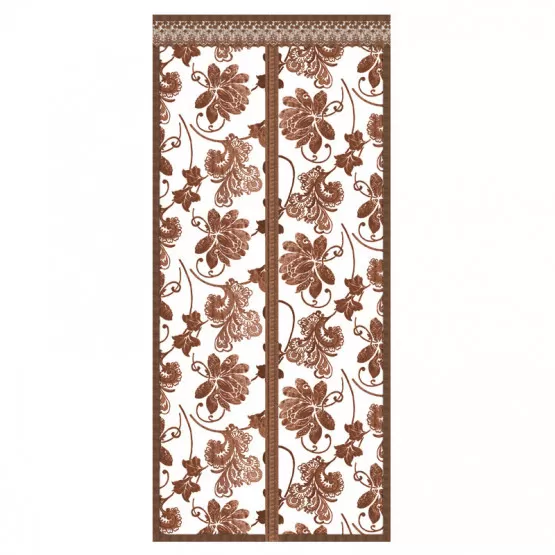 INF Magnetiskt skärmdörrgardin, broderad pionkaffe, 90x220cm