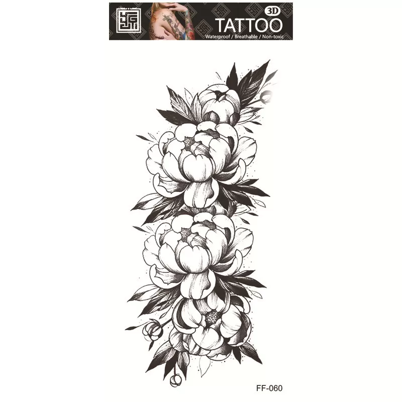 INF Vattentät Tillfällig Tatuering - Blommig Design Modell 6