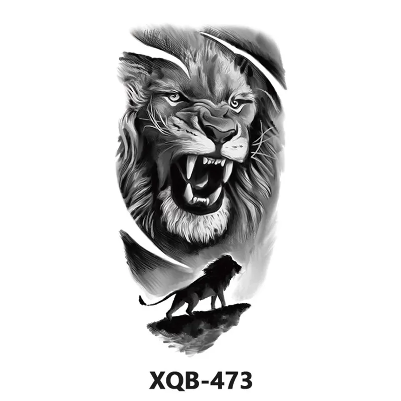 INF Svart tillfällig tatueringsdekal, realistisk vattentät kroppskonst 4