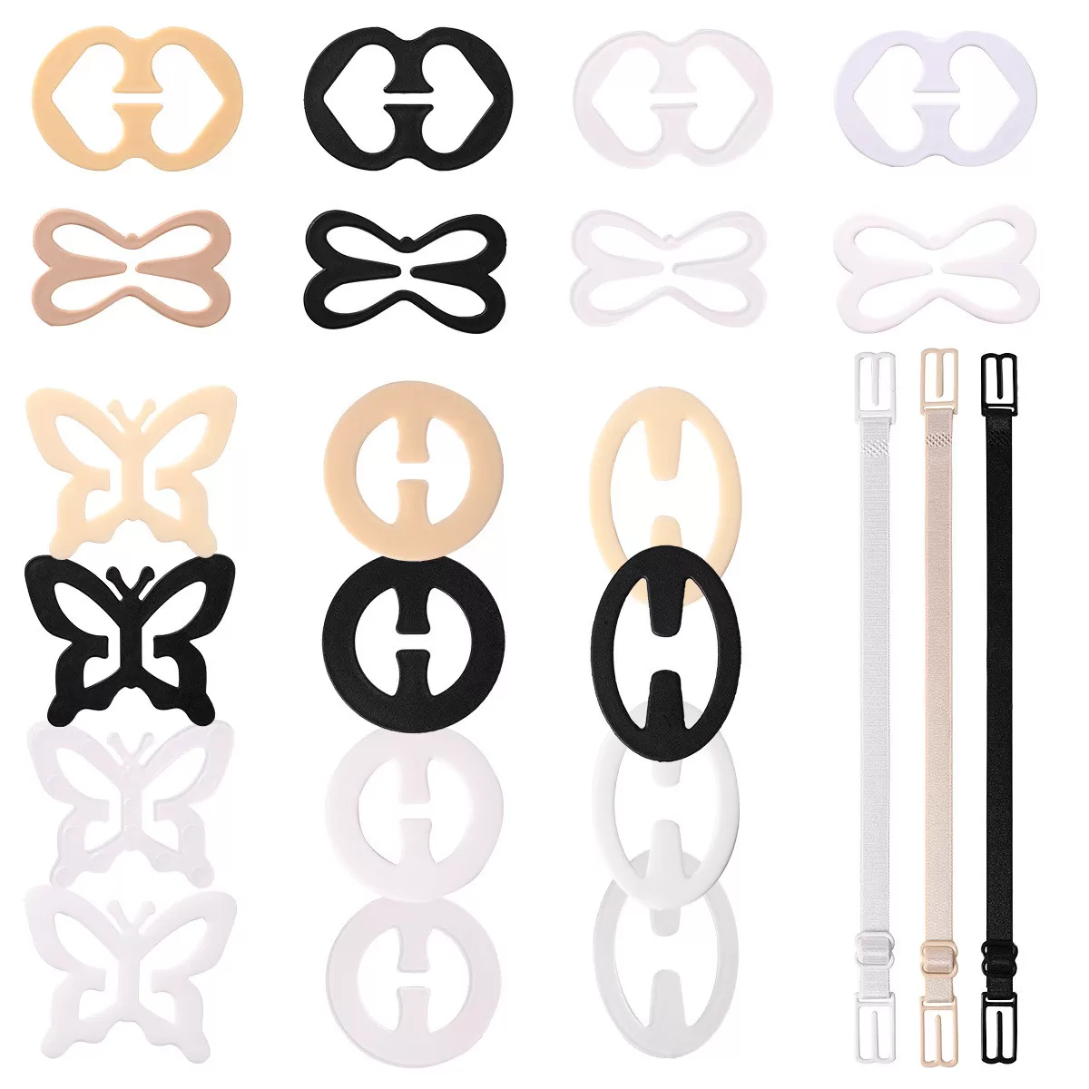 INF BH-förlängare Set (23 st) - 4 färger, BH-bandförlängning med hakar model 2