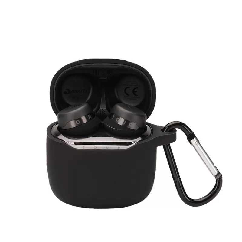 INF Skyddsfodral för JBL TOURPRO+ hörlurar med karbinhake Svart