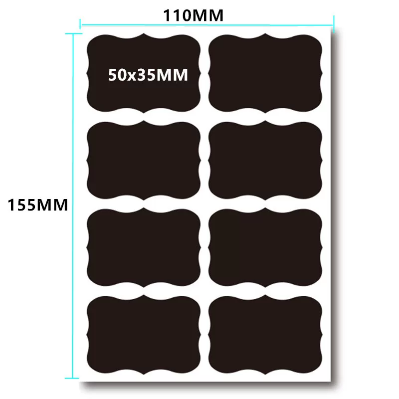 INF 5 ark svarta tavlan klistermärken etiketter