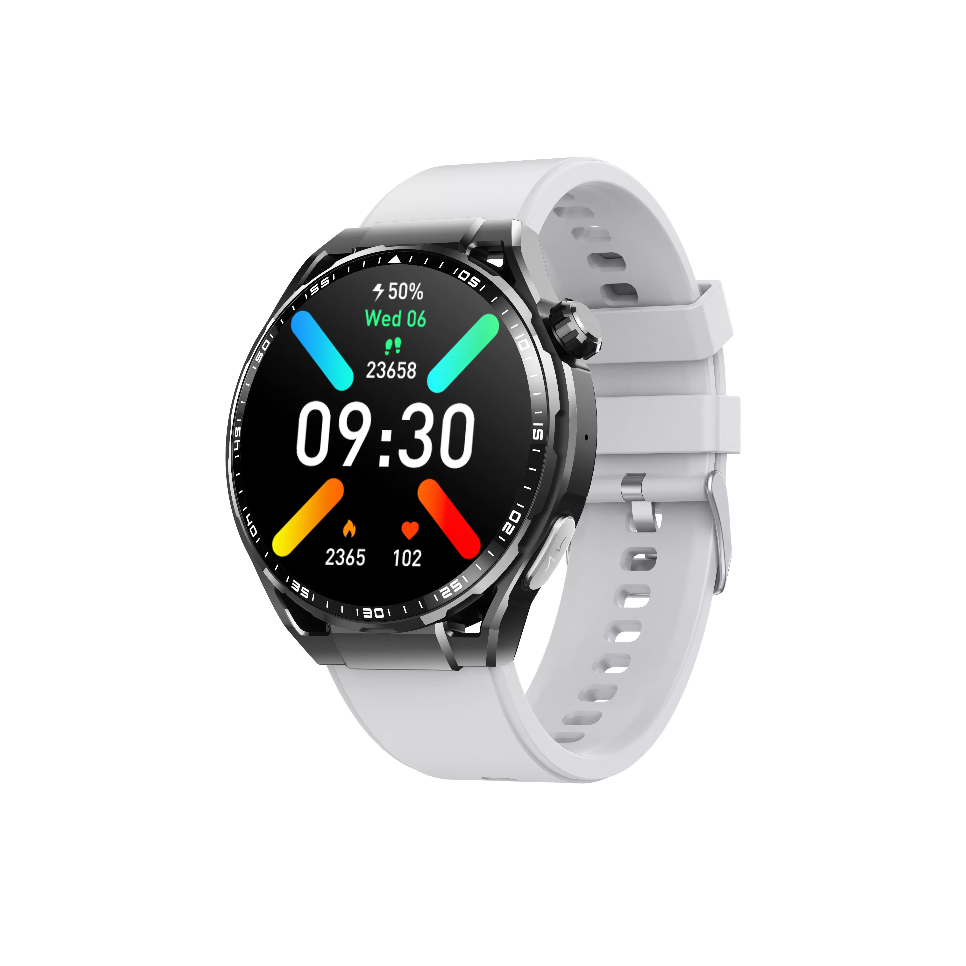 INF Smartklocka med EKG, pulsmätare, fitnesstracker och flera sportlägen Svart och grå rem