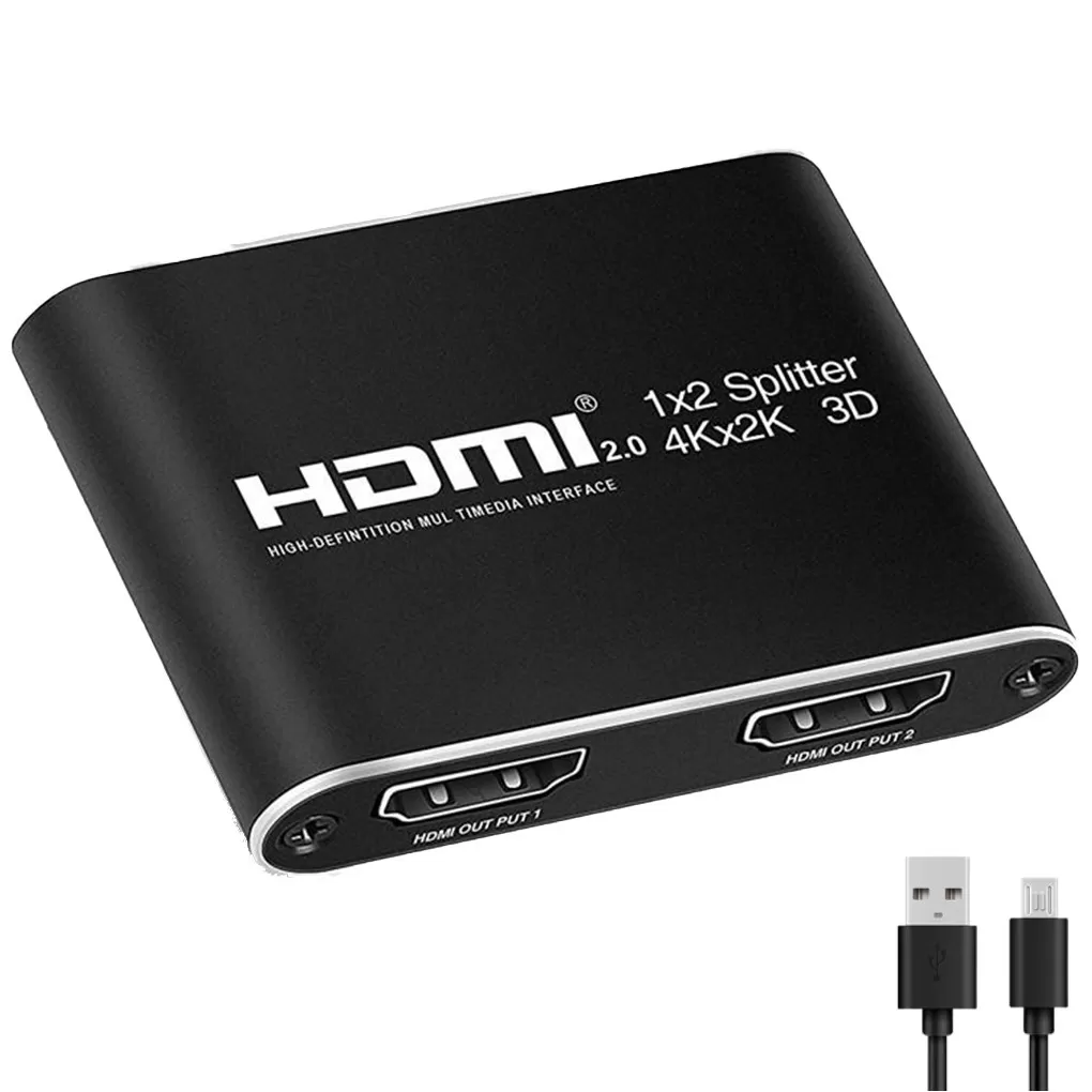 HDMI splitter 1x2 för 2 skärmar 3D/4K/1080p