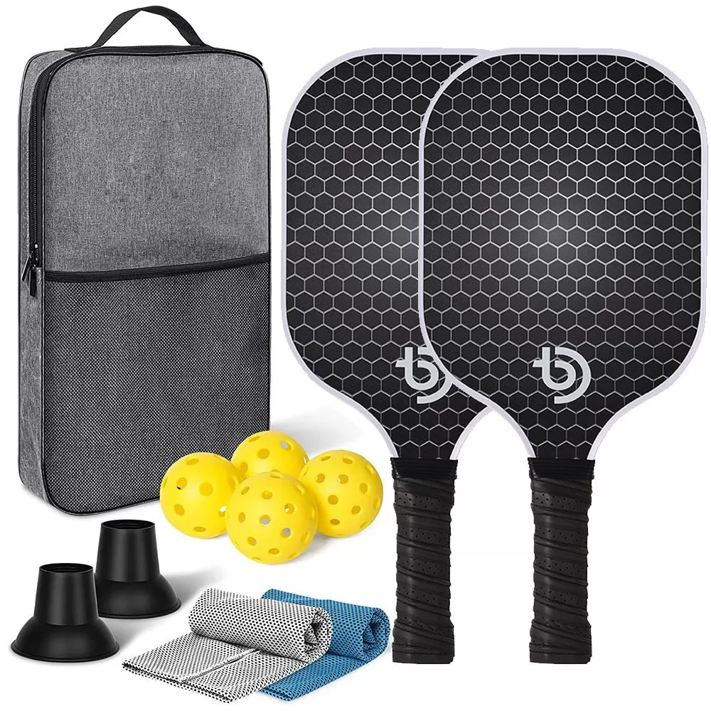 INF Pickleballset - Glasfiberracketar, Bollar & Väska 14 modell