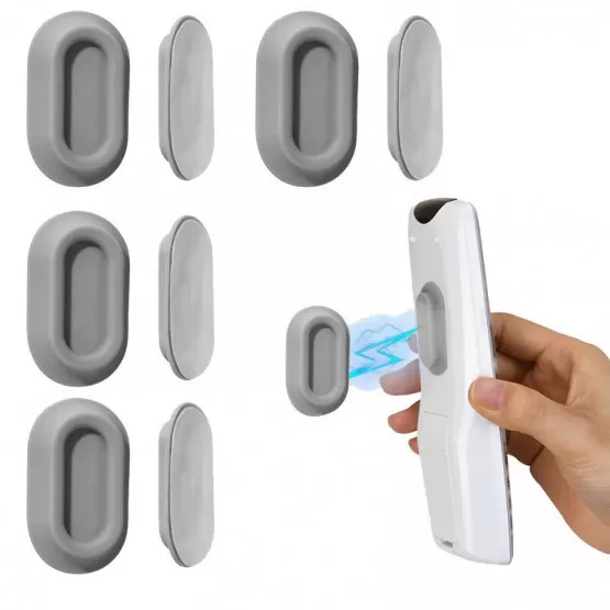 INF 4-pack magnetisk fjärrkontrollhållare, silikon TV-fjärrkontrollorganisatör Grå