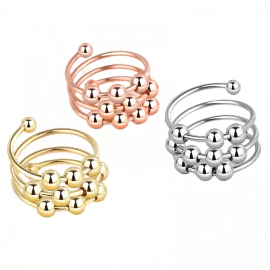 INF Anti-stressring justerbar koppar 3-pack