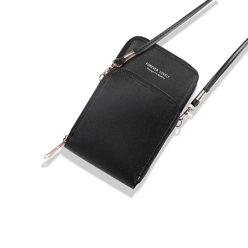 INF Multifunktionell telefonväska i PU-läder Svart