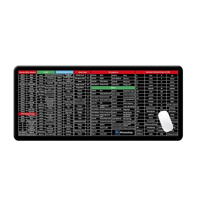 INF Extra stor spelmusmatta - halkfri skrivbordsmatta i gummi Flerfärgad 2