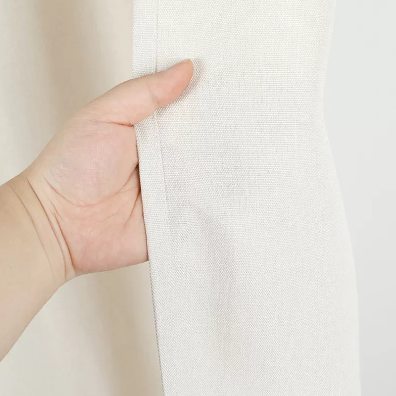 INF Naturligt linneduschdraperi - Vattentätt badrumsdraperi med krokar B