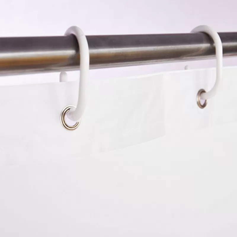 INF Vit PEVA Duschdraperi med Metallöglor - 200x180 cm, Vattentät och Mögelfri Modell 6