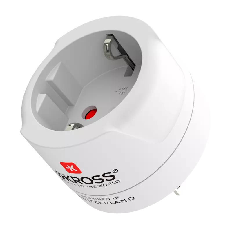 SKROSS Reseadapter Europa till USA m.fl. Jordad