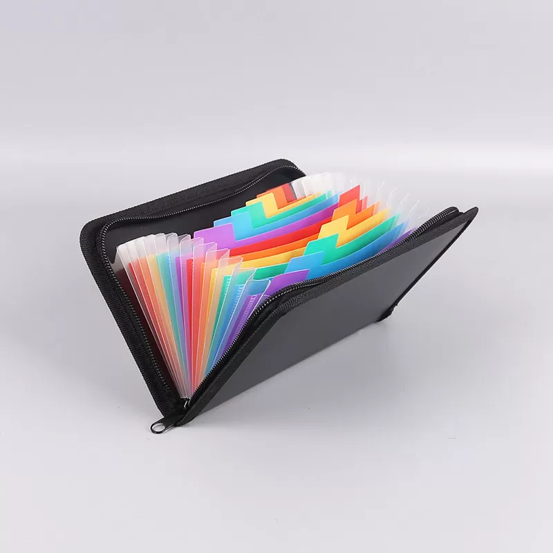 INF Rainbow Edge Zippered Expanding File Folder - A6-storlek