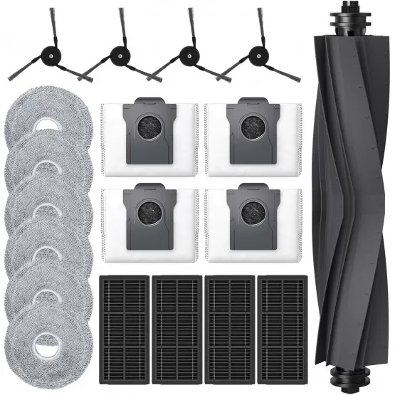 INF Ersättningstillbehörssats för Dreame L10s Pro, 1 huvudborste, 4 dammpåsar, 6 våtmoppningsdynor, 4 filter, 6 sidoborstar