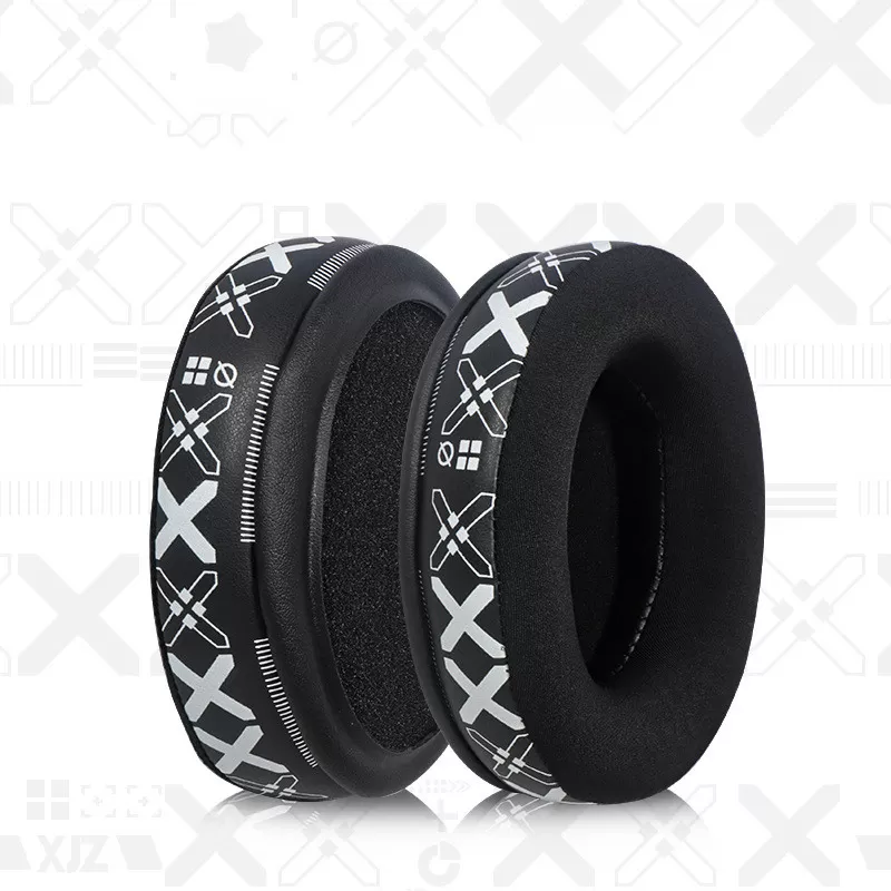 INF Ersättningsöronkuddar för HyperX Cloud 2 - Andningsbara öronkuddar i issilke (vitt tryck)