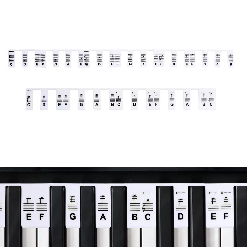 INF Avtagbara piano och keyboard etiketter 61 tangenter Flerfärgad