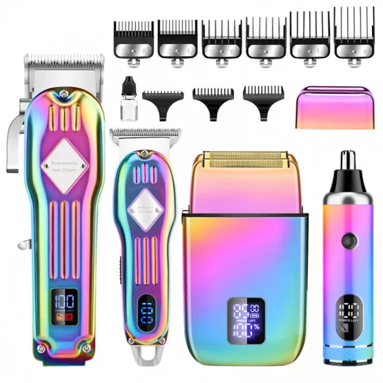 INF 4-i-1 hårtrimmerset 973A för professionell grooming Flerfärgad