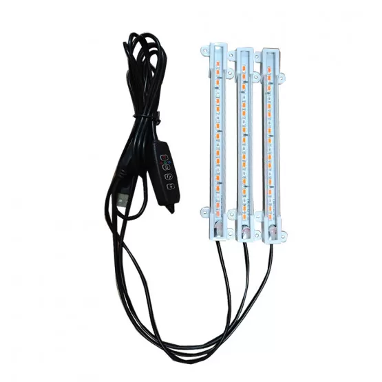 INF Växtlampa med stativ, 25 cm, trippelhuvud, USB-driven (adapter ingår ej)