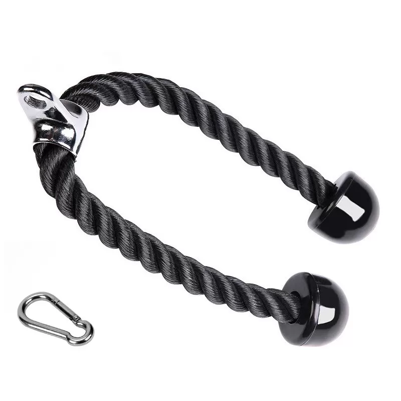 INF Triceps Pull Down Rope med karbinhake - Gym Cable Machine Attachment