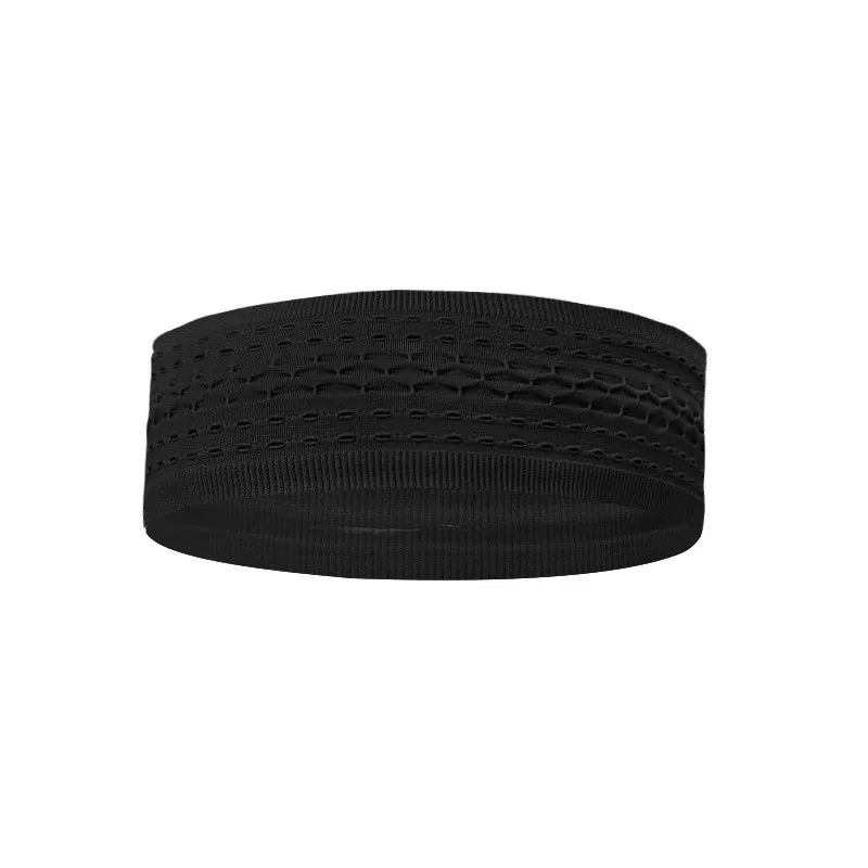INF Stickad plisserad löparsvettsband Svart