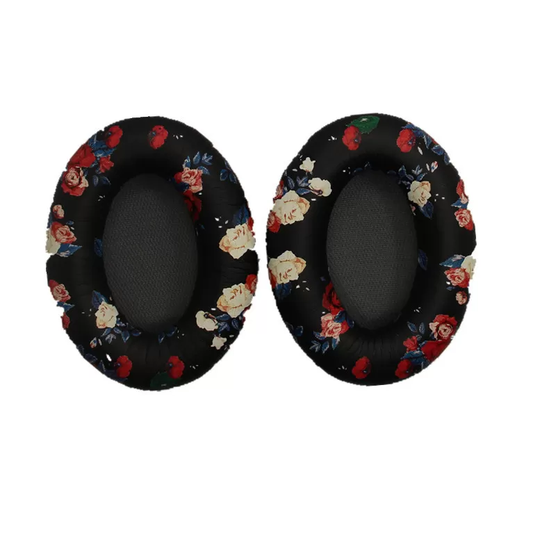 INF 2-pack ersättningsöronkuddar - Tryckt tyg med grå dämpning (enkel)