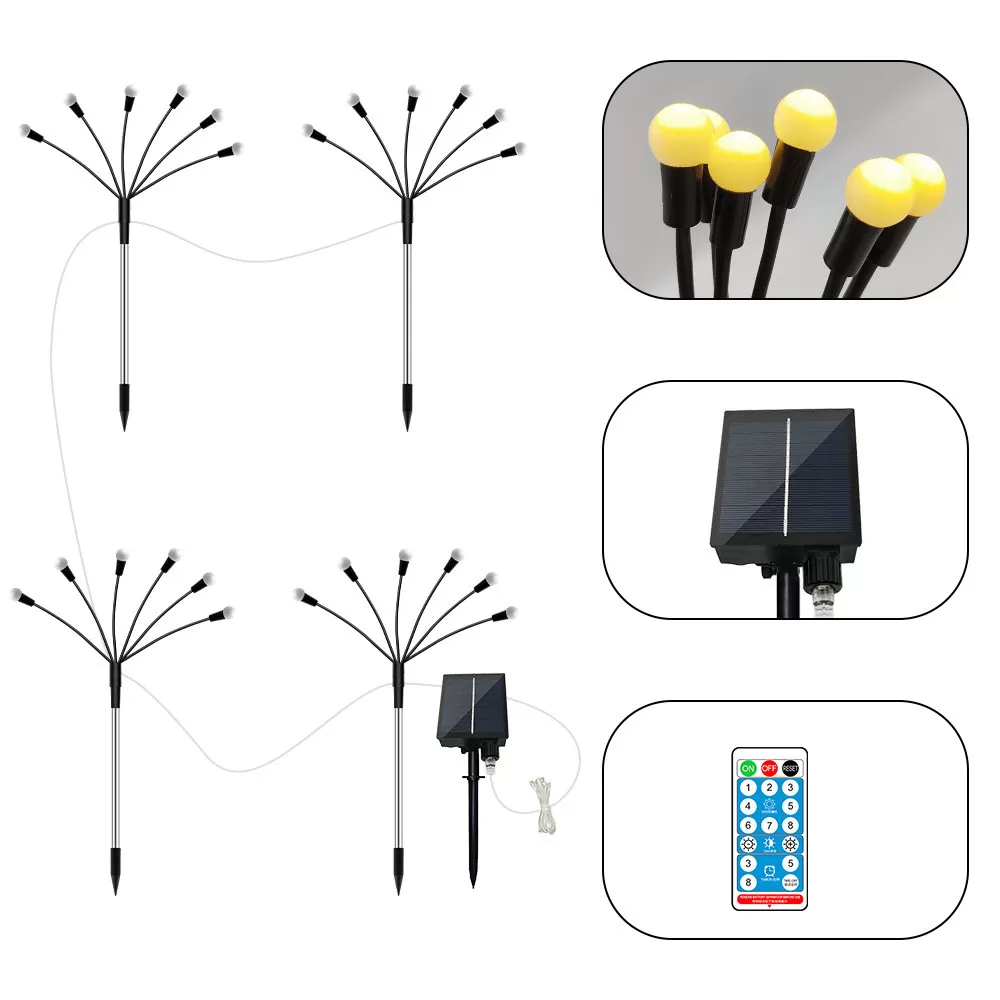 INF 10 Soldrivna LED Eldflugelampor, 4-Pack